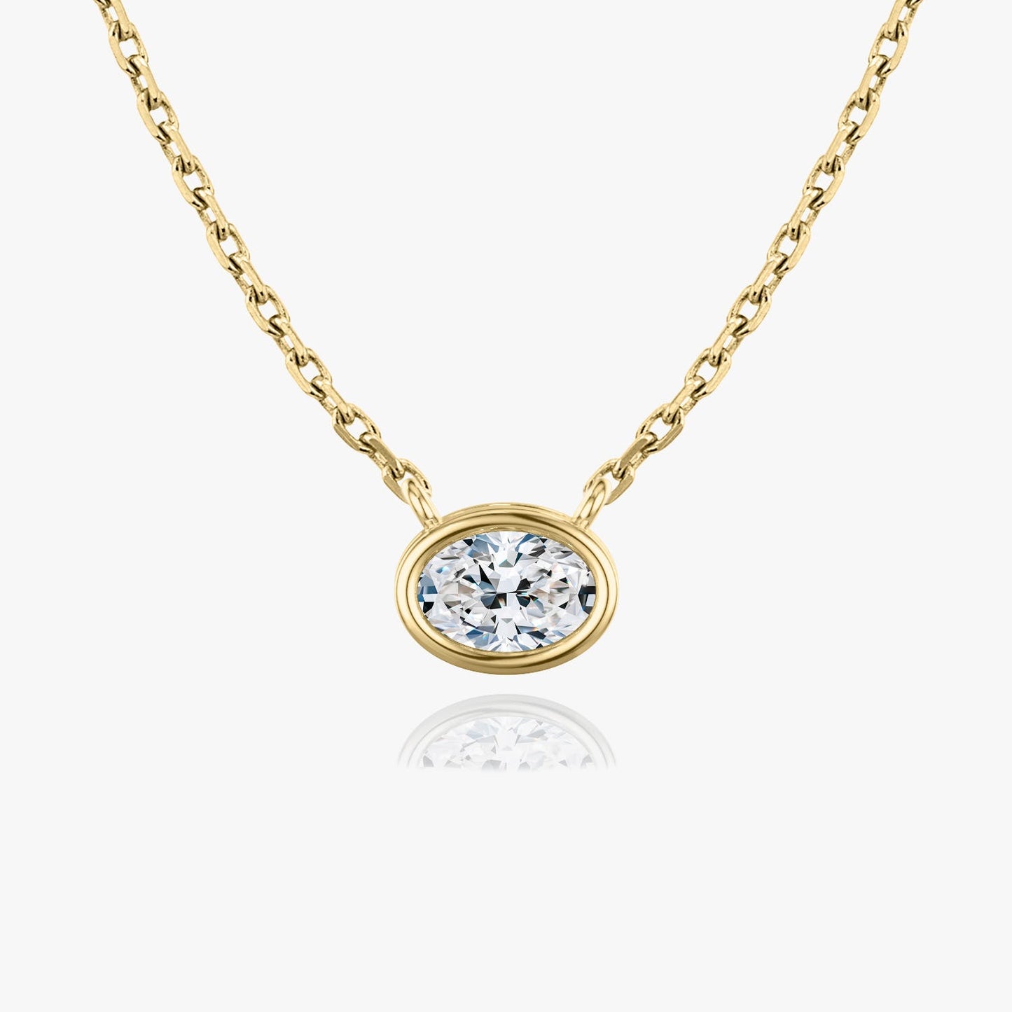 0.25 CT-1.0 CT Oval Bezel Solitaire F/VS Lab Grown Diamond Necklace - Camila Brown