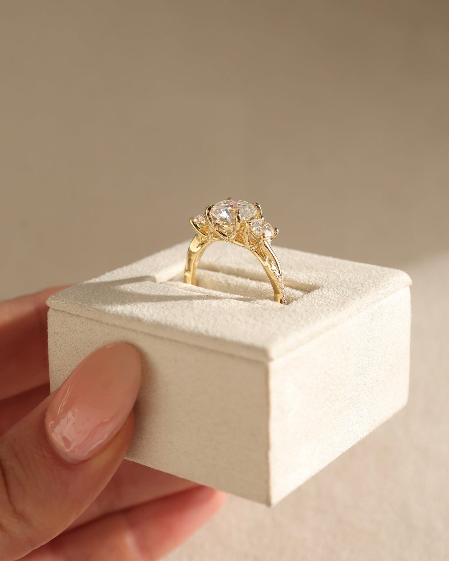 1.80 CT Round Cut Lab Grown Three Stone Engagement Ring