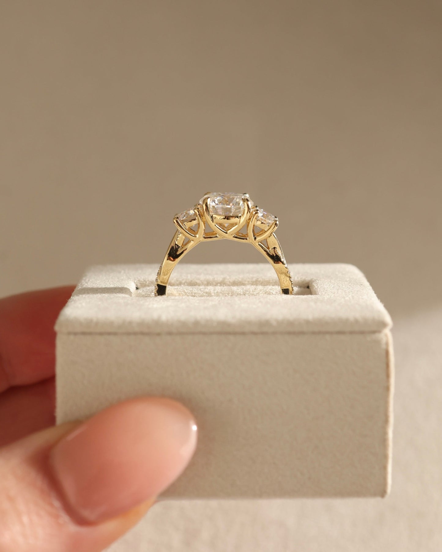 1.80 CT Round Cut Lab Grown Three Stone Engagement Ring