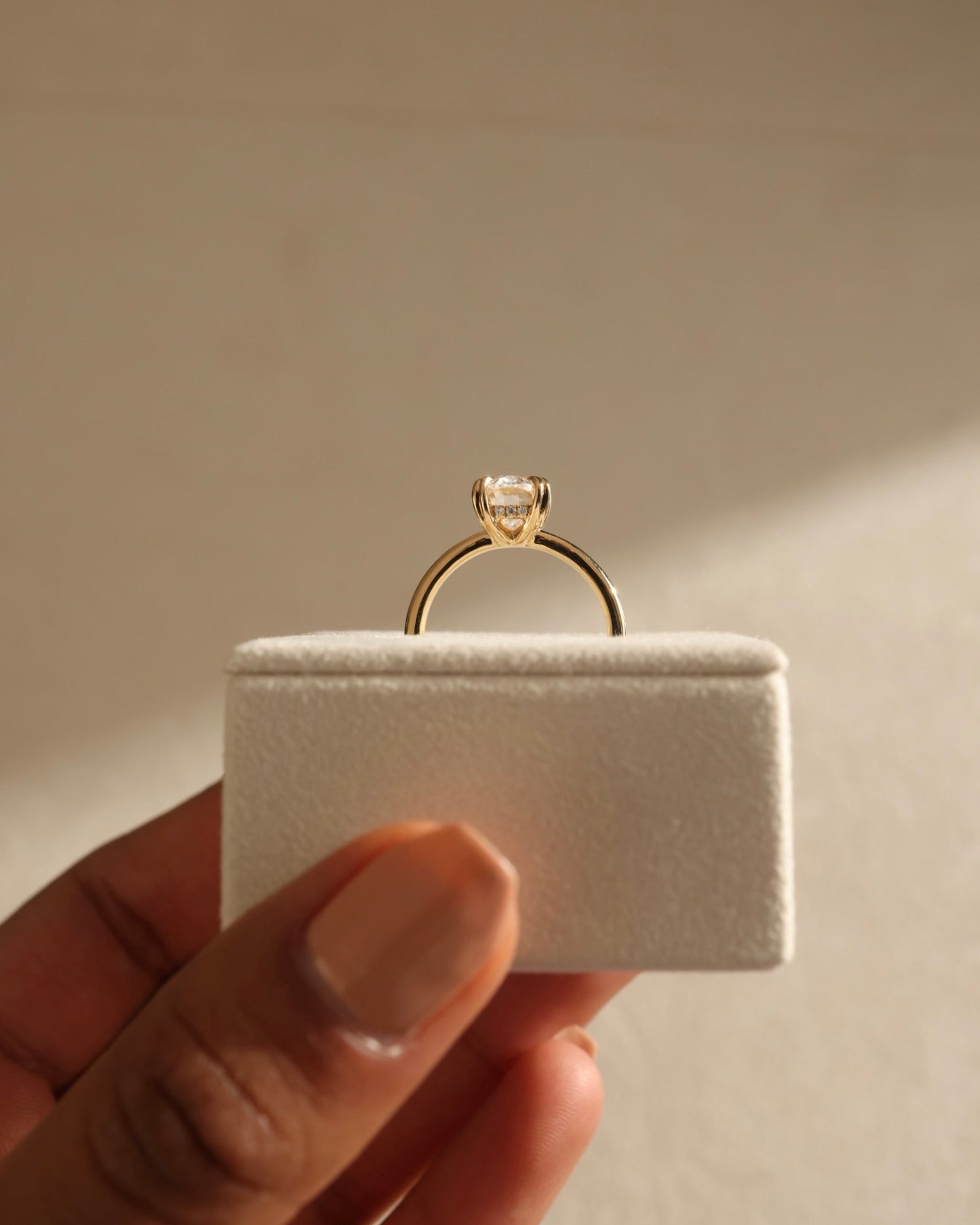 1.60 CT Oval Cut Lab Grown Hidden Halo Engagement Ring