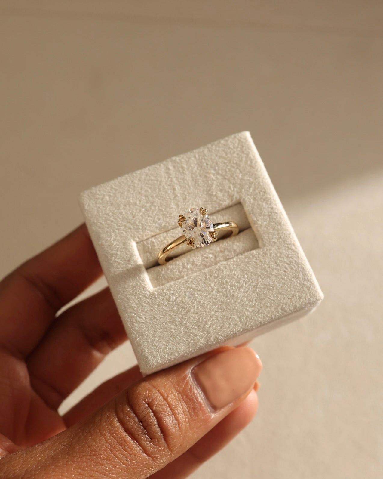 1.60 CT Oval Cut Lab Grown Hidden Halo Engagement Ring
