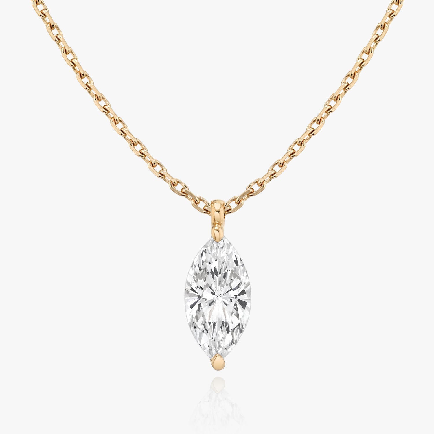0.25 CT-1.0 CT Marquise Solitaire F/VS Lab Grown Diamond Necklace - Camila Brown