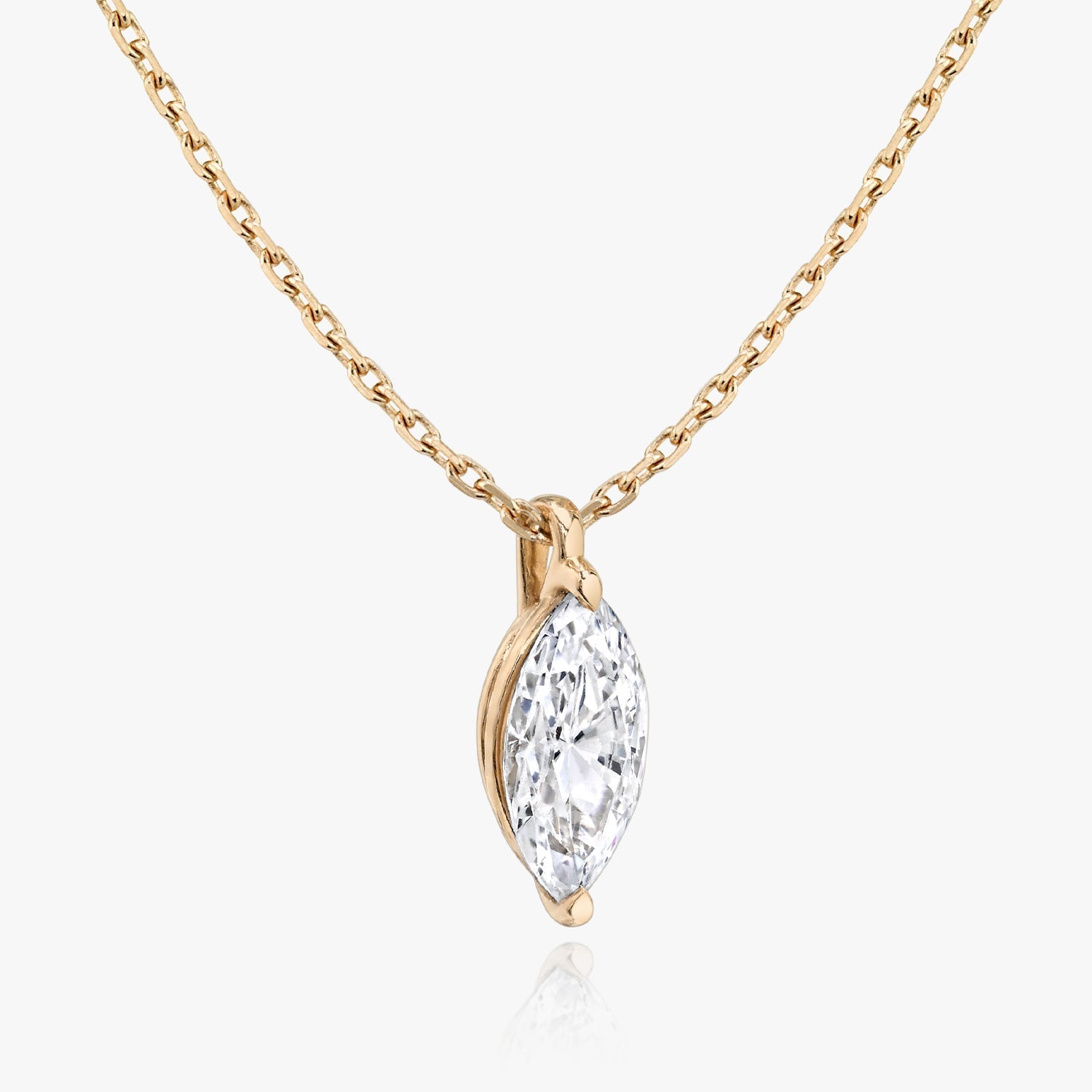 0.25 CT-1.0 CT Marquise Solitaire F/VS Lab Grown Diamond Necklace - Camila Brown