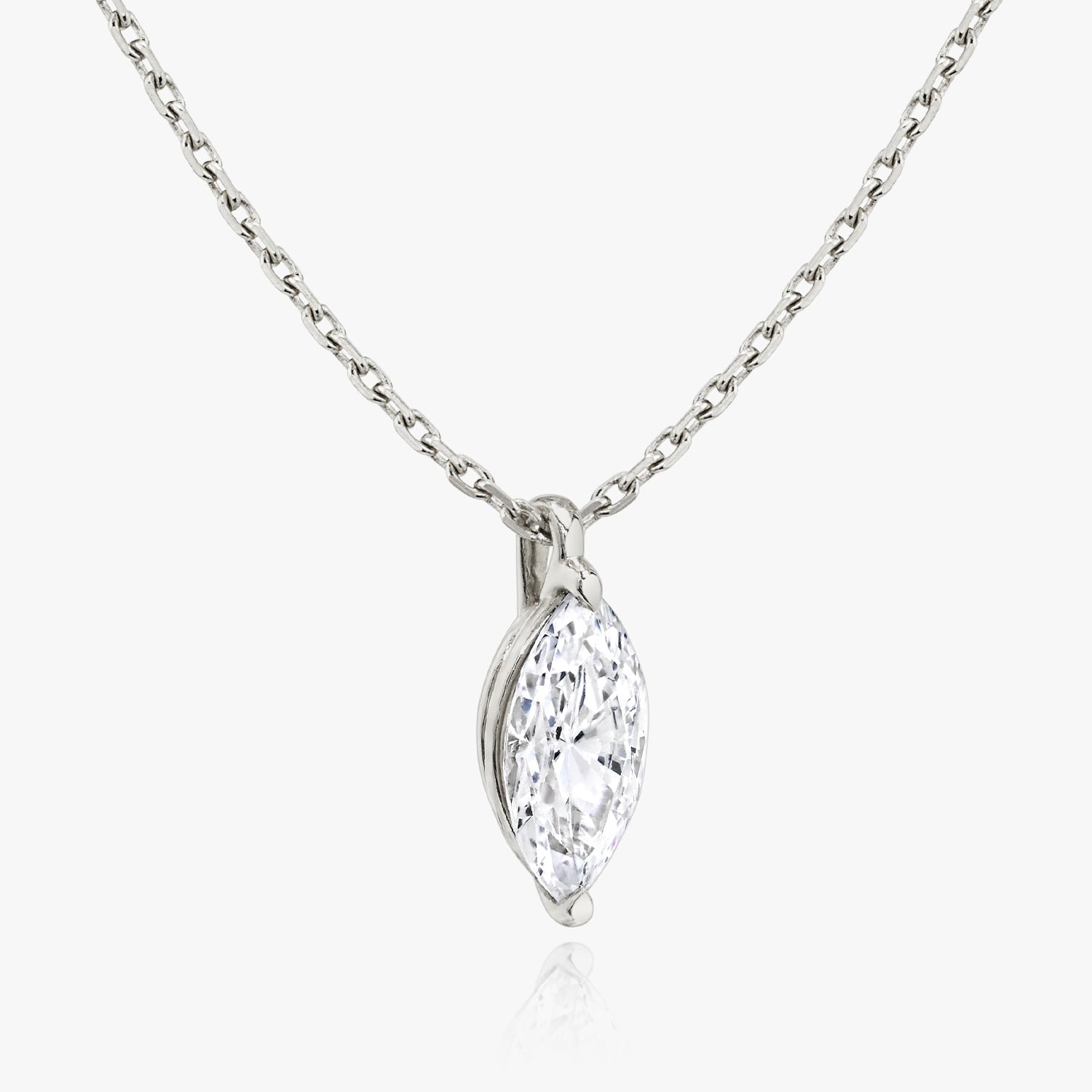 0.25 CT-1.0 CT Marquise Solitaire F/VS Lab Grown Diamond Necklace - Camila Brown