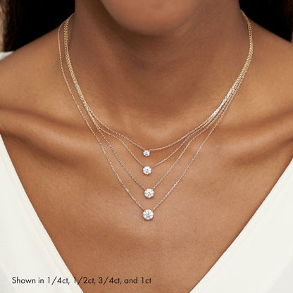 0.25 CT-1.0 CT Round Solitaire F/VS Lab Grown Diamond Necklace - Camila Brown