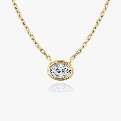 0.25 CT-1.0 CT Oval Bezel Solitaire F/VS Lab Grown Diamond Necklace - Camila Brown