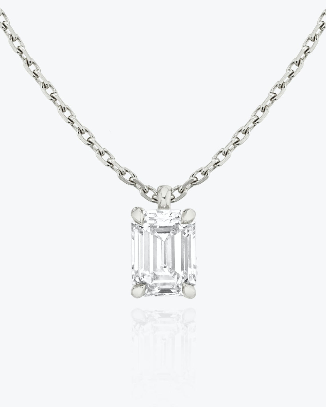 0.25 CT-1.0 CT Emerald Solitaire F/VS Lab Grown Diamond Necklace - Camila Brown