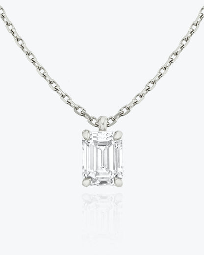 0.25 CT-1.0 CT Emerald Solitaire F/VS Lab Grown Diamond Necklace - Camila Brown