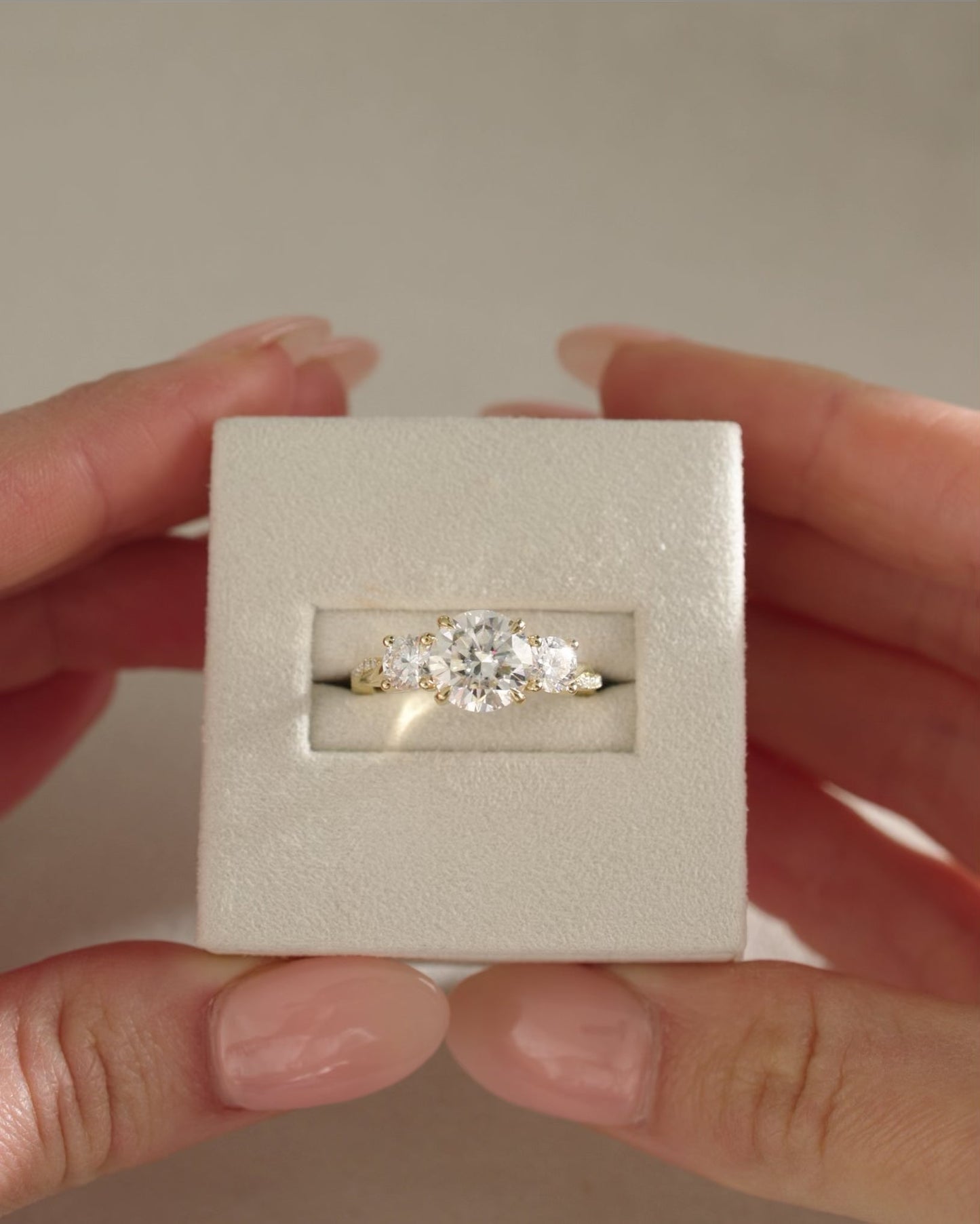 1.80 CT Round Cut Lab Grown Three Stone Engagement Ring