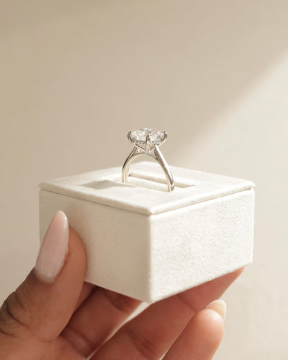 2.0 CT Princess Cut Lab Grown Hidden Halo Engagement Ring