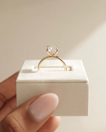 2.50 CT Cushion Cut Lab Grown Hidden Halo Engagement Ring