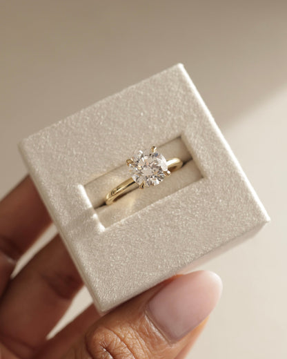 2.35 CT Round Cut Lab Grown Hidden Halo Engagement Ring