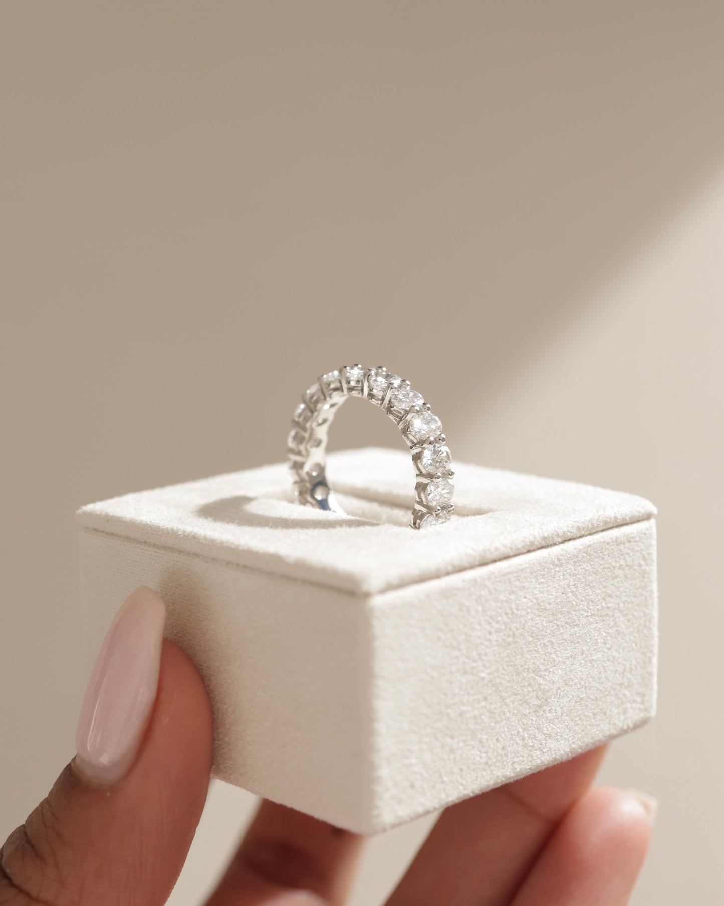 1.35 TCW Oval CVD Diamond Full Eternity Wedding Band