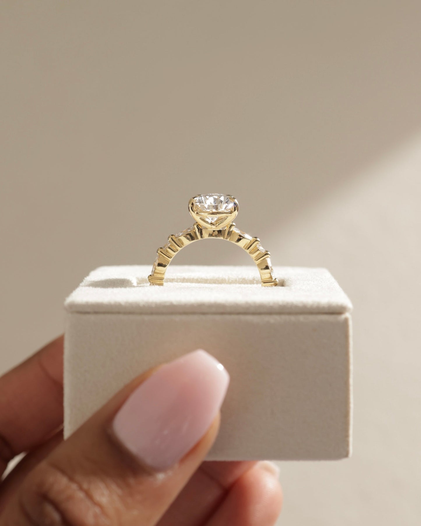 2.40 CT Pear Cut Lab Grown Pave Setting Engagement Ring