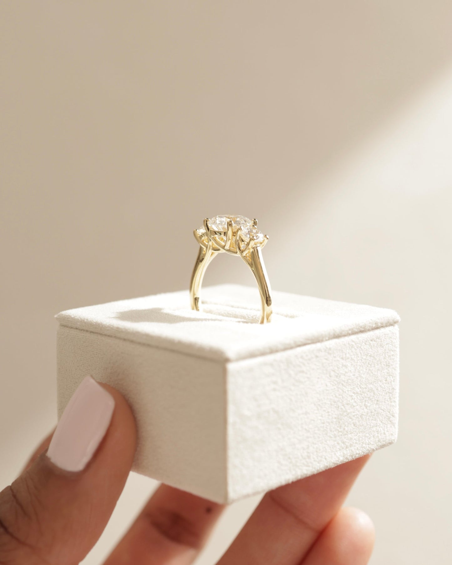 2.01 CT Round Cut Lab Grown Three Stone Engagement Ring