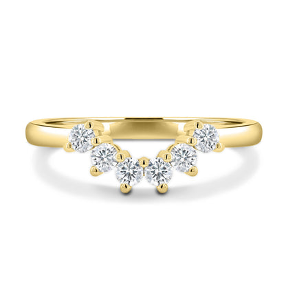 0.38 TCW Round CVD Diamond Curved Wedding Band