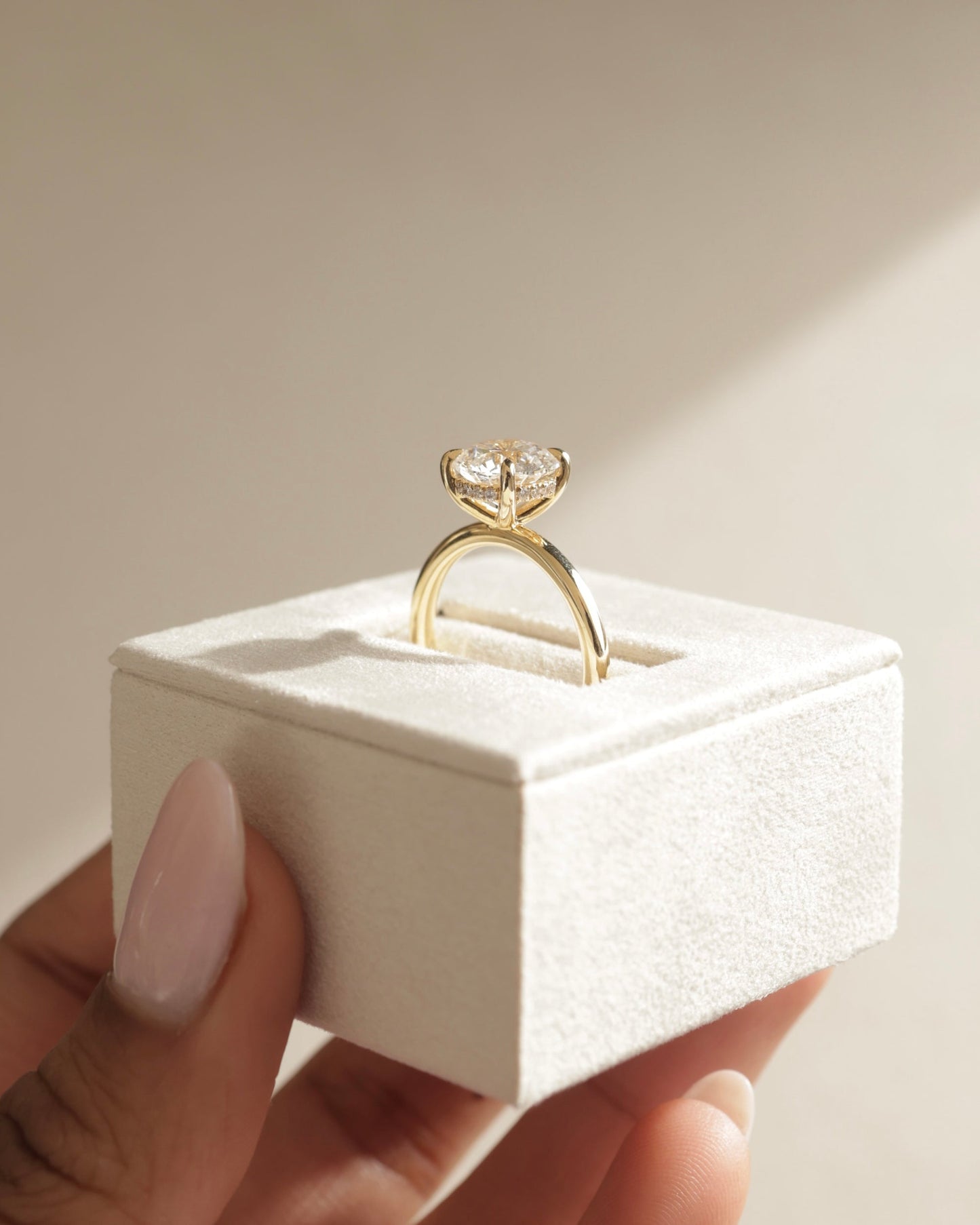 2.35 CT Round Cut Lab Grown Hidden Halo Engagement Ring