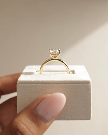 2.35 CT Round Cut Lab Grown Hidden Halo Engagement Ring