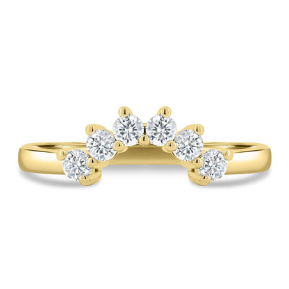 0.38 TCW Round CVD Diamond Curved Wedding Band