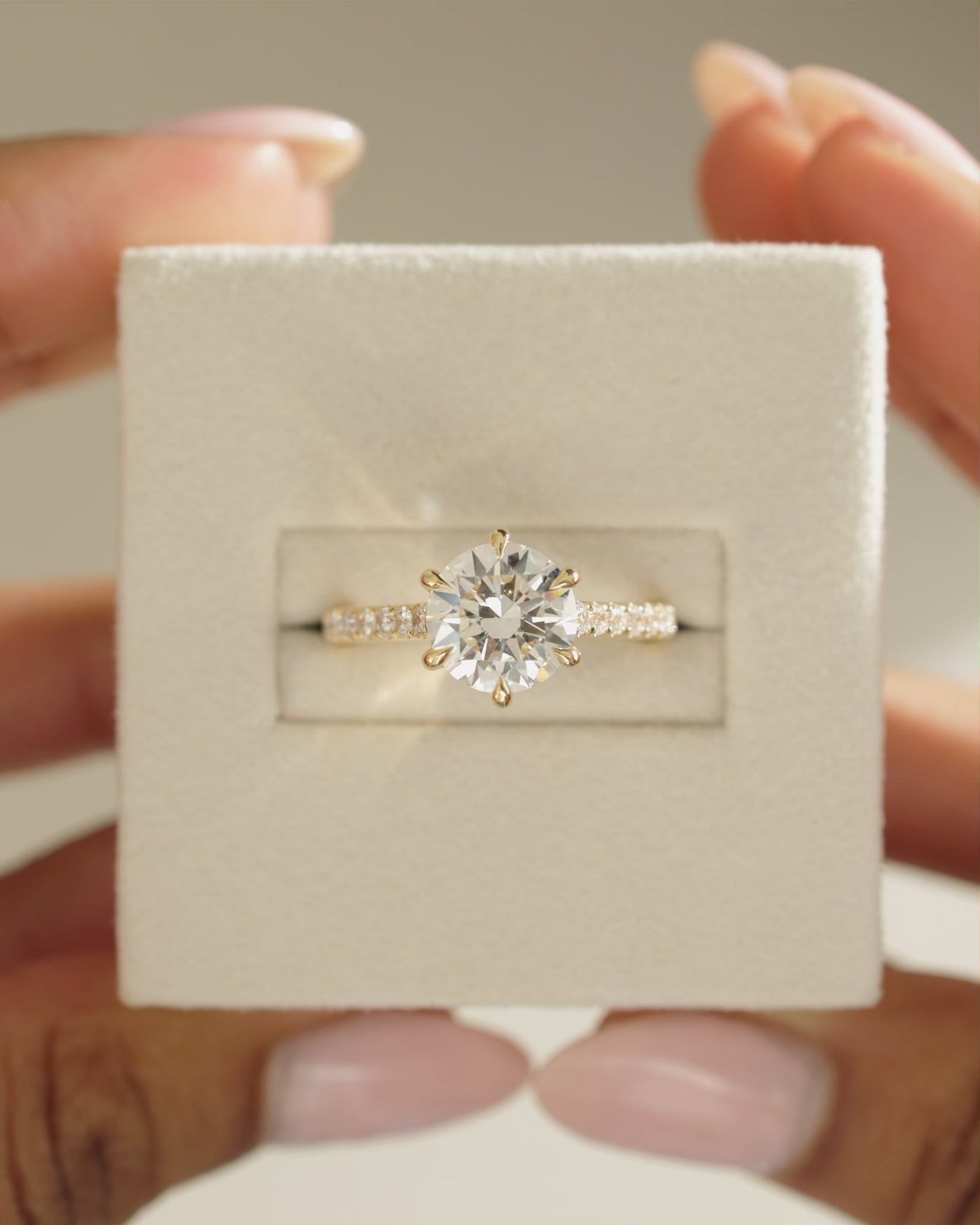 2.01 CT Round Cut Lab Grown Pave Setting Engagement Ring